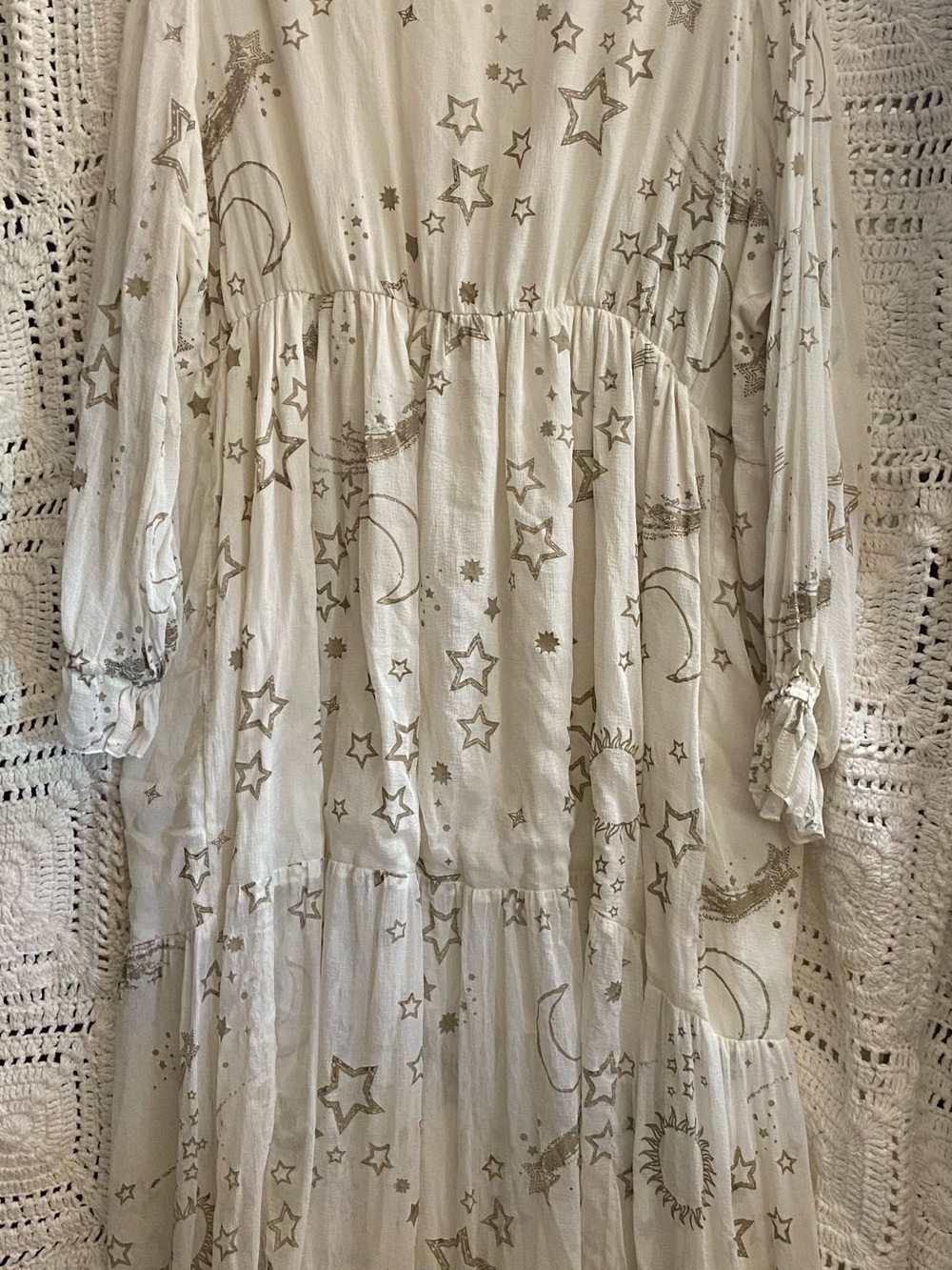 Arula Celestial Star Moon Maxi Kimono Duster Size B - Picture 6 of 8